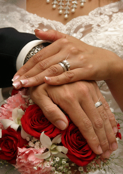 Mariage mains et bagues
